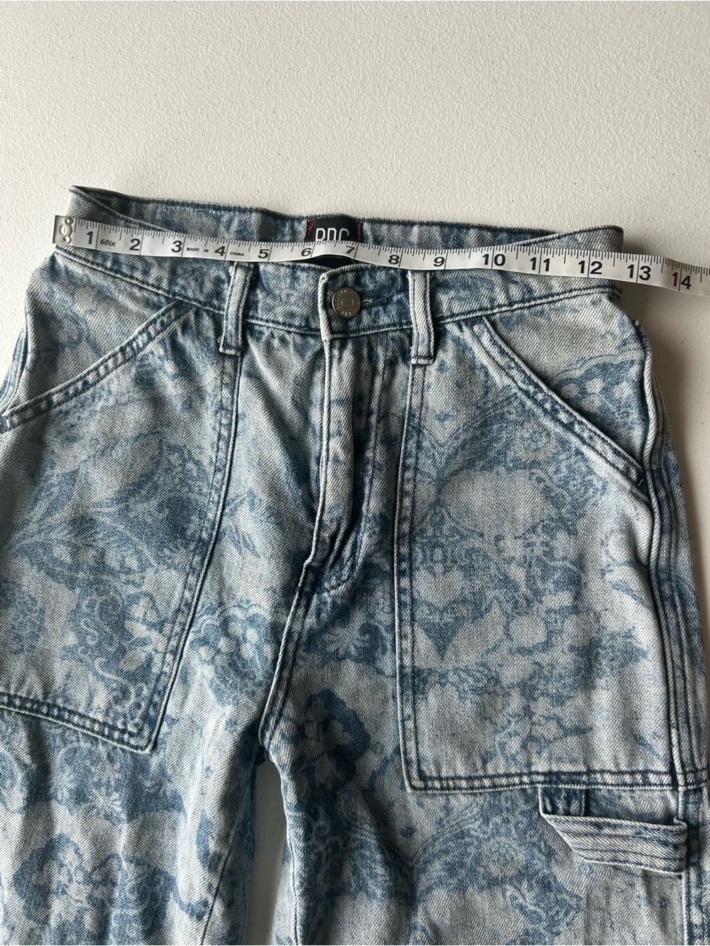 BDG Urban Outfitters High Rise Baggy Paisley Jeans 25 Floral Carpenter Pants - Picture 4 of 8